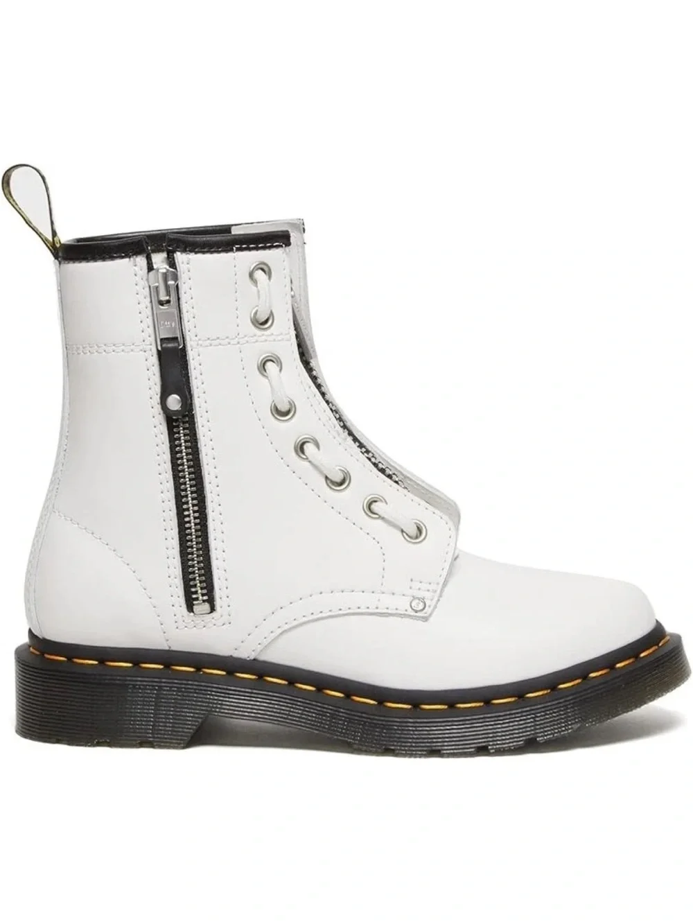 DR MARTENS WOMENS 1460 TWIN ZIP FASHION BOOTS WHITE NWB
